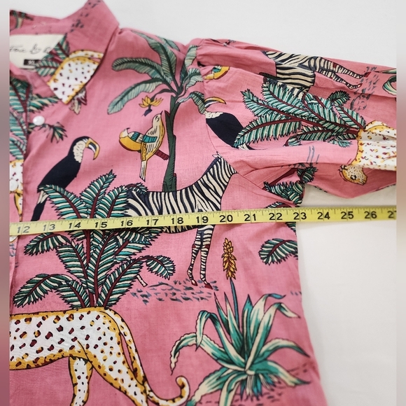 Fox & Hen Pink Animal & Leaf Print Dress Size XLarge - Picture 5 of 16